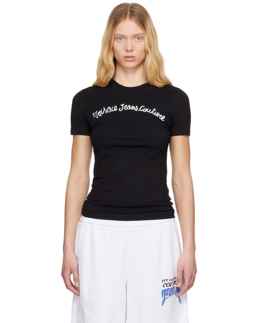 Versace Jeans Couture ブラック スクリーンプリント Tシャツ Black