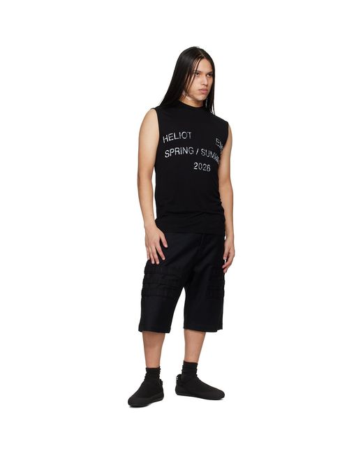 HELIOT EMIL Black Overo Tank Top for men