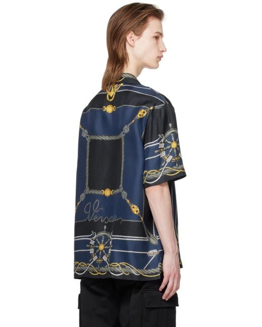 Versace Blue Nautical Shirt for men