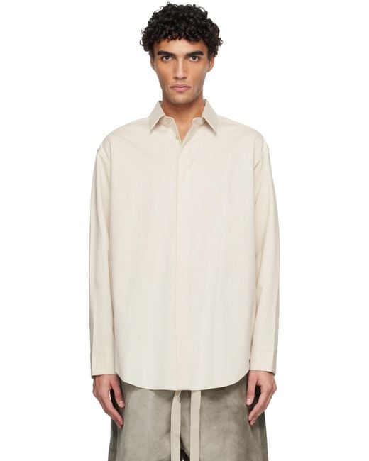 Fear Of God Black Cotton Wool Oxford Classic Shirt for men