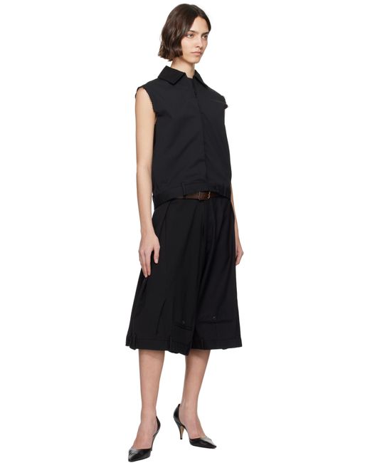 HODAKOVA Black Upside Down Wide Trouser Shorts