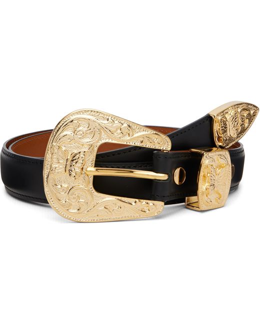 Needles Black Papillon Western Tip Belt for men
