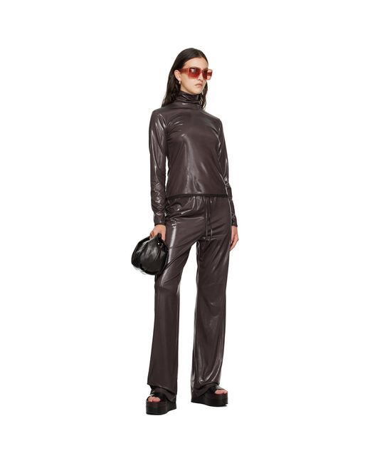 Dries Van Noten Black Brown Raw Edge Turtleneck
