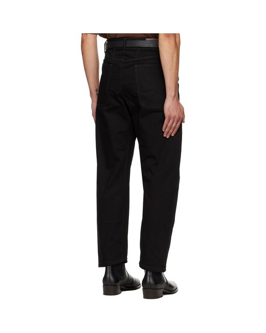 Lemaire Black Twisted Workwear Jeans for men