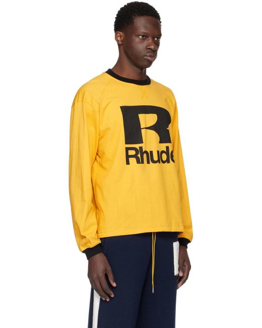 Rhude Orange Petrol Long Sleeve T-Shirt for men