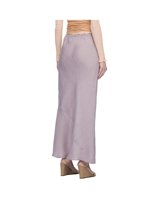 Baserange Purple Fine Linen Larva Maxi Skirt
