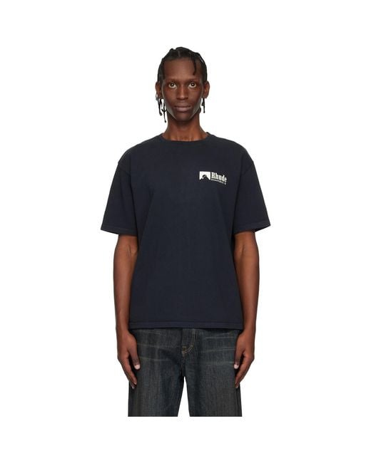 Rhude Black Ramatuelle Intl Racing T-Shirt for men
