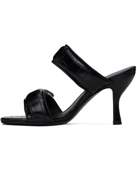 Sandales à talon aiguille perni 03 noires gaufrées façon croco Gia Borghini en coloris Black