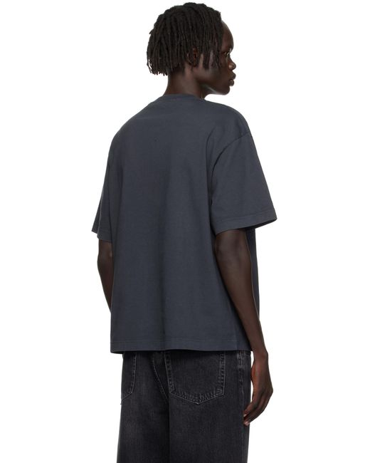Acne Blue Stamp Logo Relaxed Fit T-Shirt for men