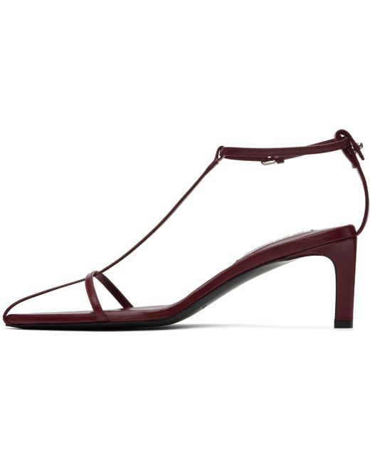 Jil Sander バーガンディ High ヒールサンダル Black