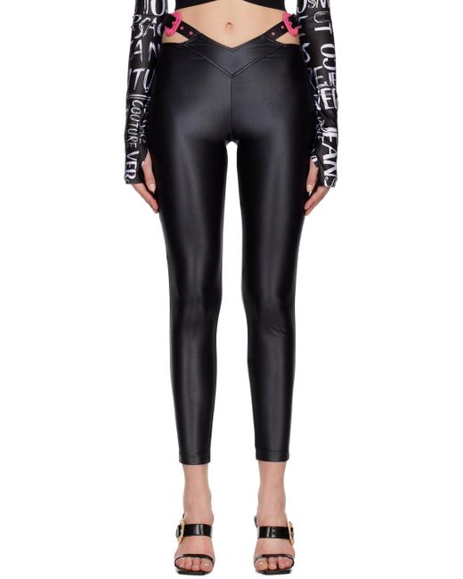 Legging lustré noir Versace Jeans Couture en coloris Black