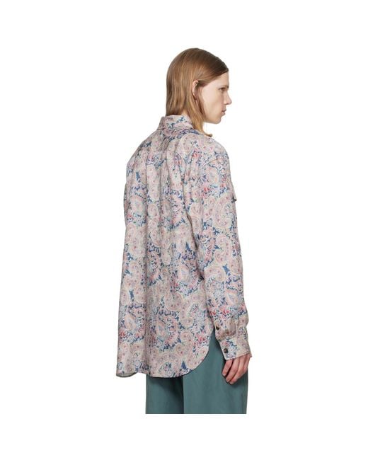 Dries Van Noten Gray Loose Jacquard Shirt for men