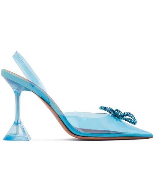 AMINA MUADDI Rosie Glass Sling Heels in Blue | Lyst Canada