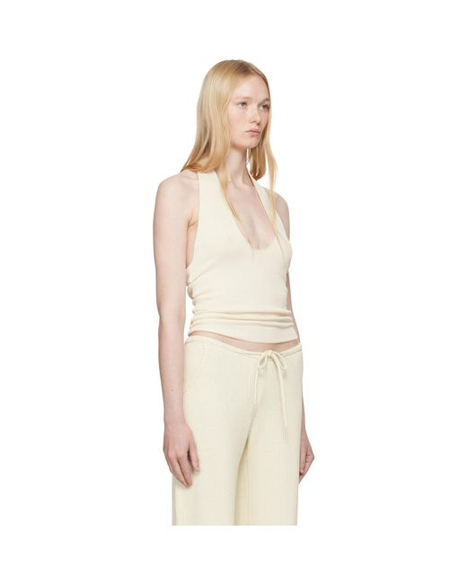 AYA MUSE Natural Off- Knit Halter Top