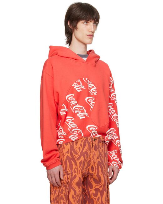 ERL Red Swirl Hoodie for men