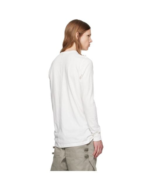 Rick Owens White Off- Tower Level L/S T-Shirt for men