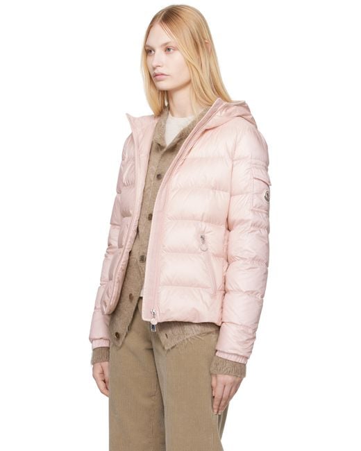 Moncler Pink Gles Hooded Short Down Jacket