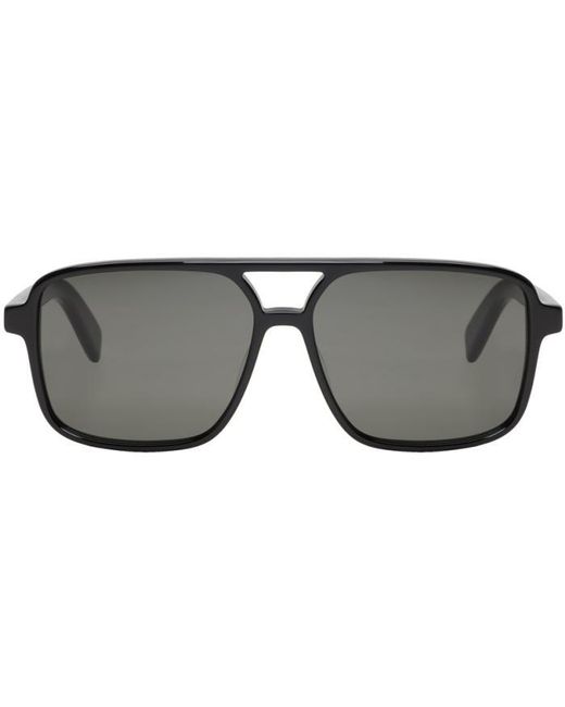 Saint Laurent Black Navigator Sl 176 Aviator Sunglasses for men