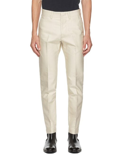 Tom Ford Off-white Japanese Selvedge Military Chino Trousers for Men | Lyst  Canada