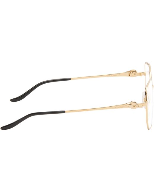 Cartier Black 'Panthère De Squared Glasses
