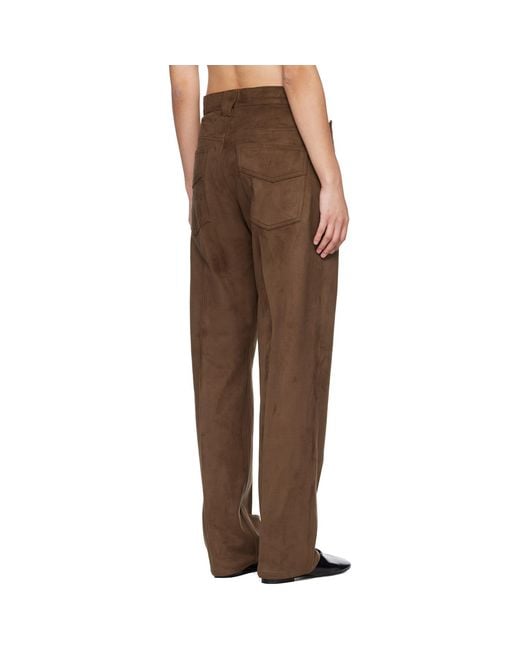 Needles Brown Straight Faux-Suede Pants