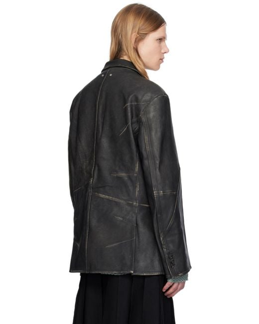 ANDERSSON BELL Black Hyde Leather Jacket for men