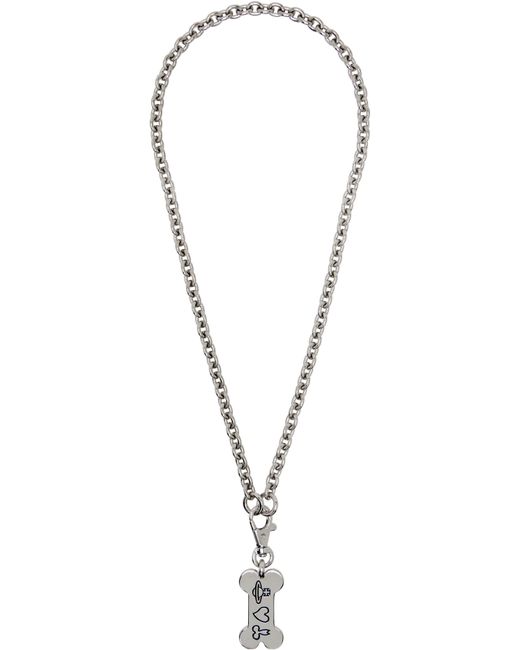 Vivienne Westwood Black Dog Tag Pendant Necklace for men