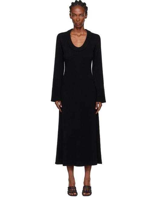 Loulou de Saison Black Ari Long Knit Maxi Dress