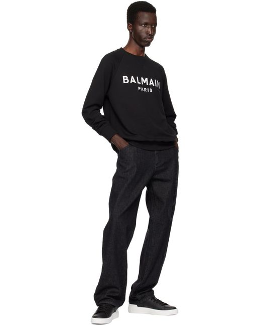 メンズ Balmain Paris Printed スウェットシャツ Black