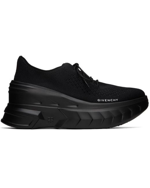 Givenchy Black Marshmallow Wedge Chunky-sole Knitted Low-top Trainers