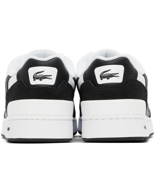 Lacoste White & Black T-clip Leather Sneakers for men