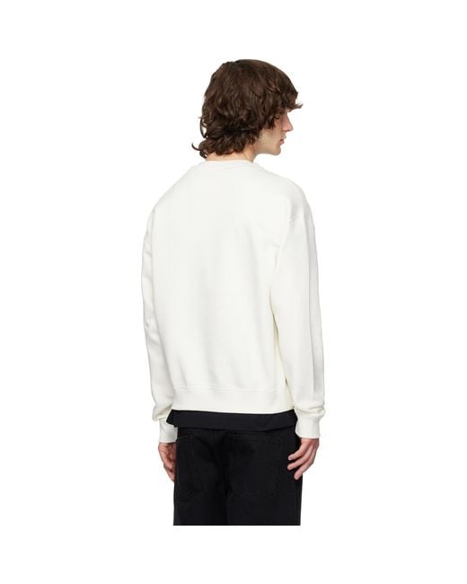 Jil Sander White Off- Logo Sweatshirt for men