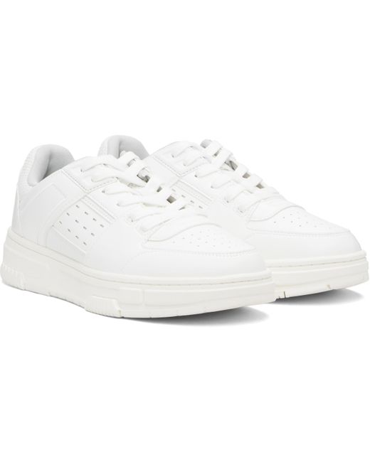 HUGO Black Faux-Leather Mesh Trims Sneakers for men