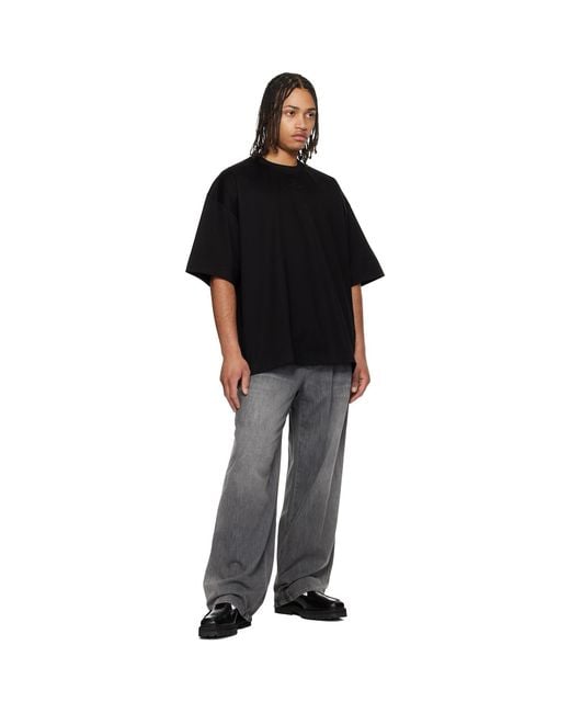 Wooyoungmi Black Cotton Over Size T-Shirt for men