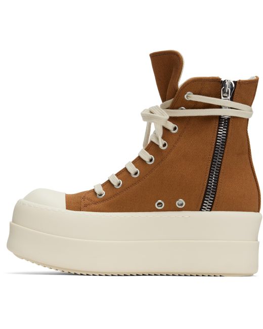 Rick Owens Hollywood Double Bumper Sneaks Sneakers in Brown