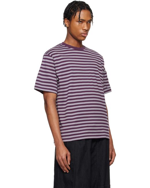 T-Shirt Mauve En Coton À Rayures Needles pour homme en coloris Red