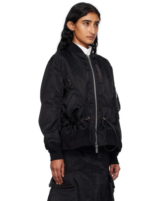 Sacai ブラック ナイロンツイル ブルゾンジャケット Black