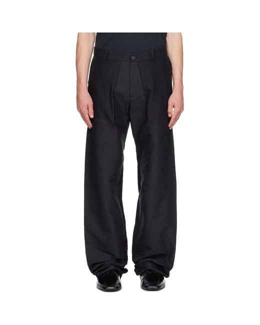 Balenciaga Black 3D Woven Trousers for men