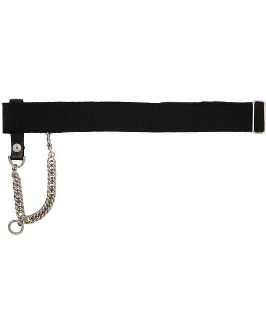 Toga Black Leather Chain Belt