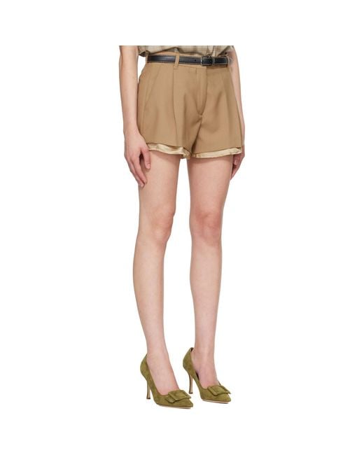 Marni Natural Tan Virgin Wool Shorts