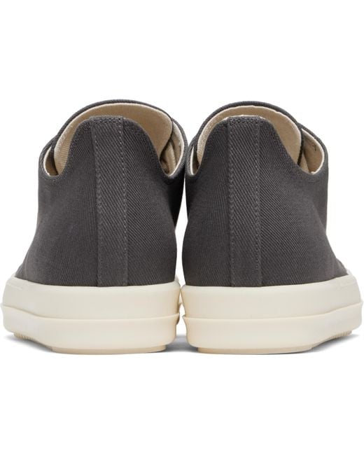 メンズ Rick Owens グレー Hollywood Low Sneaks スニーカー