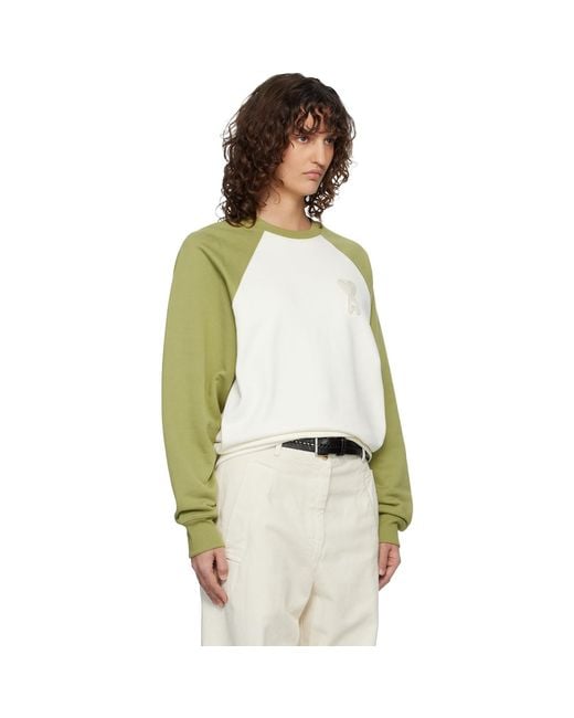 AMI Multicolor Off- & Cotton Knitted Ami De Coeur Sweatshirt