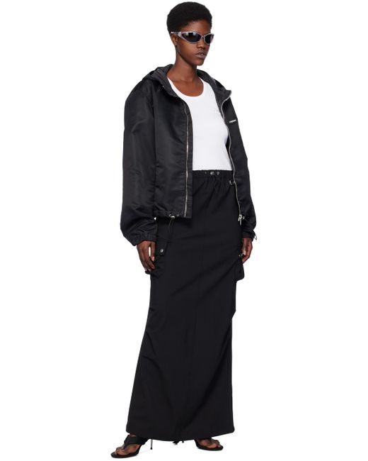 Coperni Black Tailored Cargo Maxi Skirt