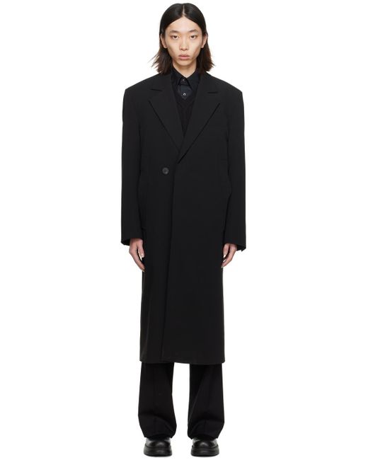Wooyoungmi Black Single Long Coat for men