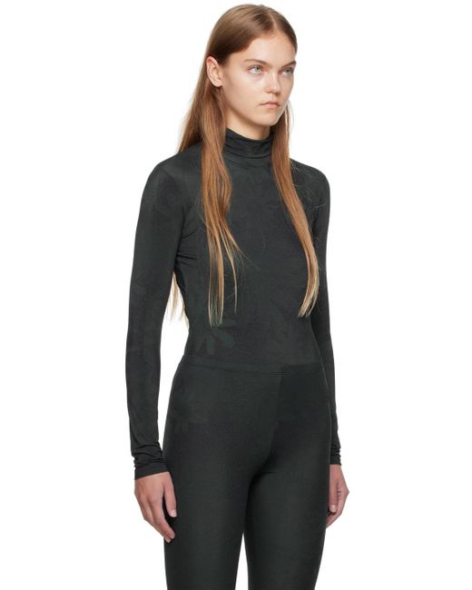 MM6 by Maison Margiela Black Printed Bodysuit