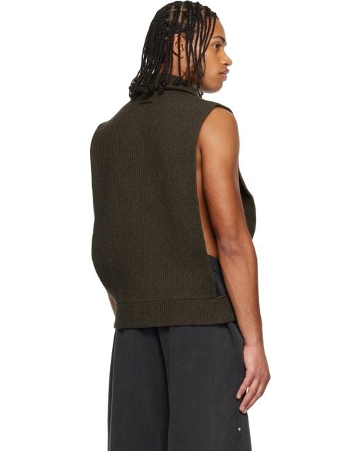 Jean Paul Gaultier Black Turtleneck Sweater Vest for men