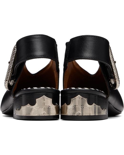 Toga Black Ssense Exclusive Leather Ballerina Flats