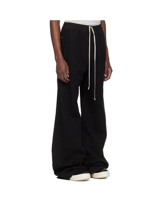 Rick Owens Black Temple Wide Pusher Sweatpants for men