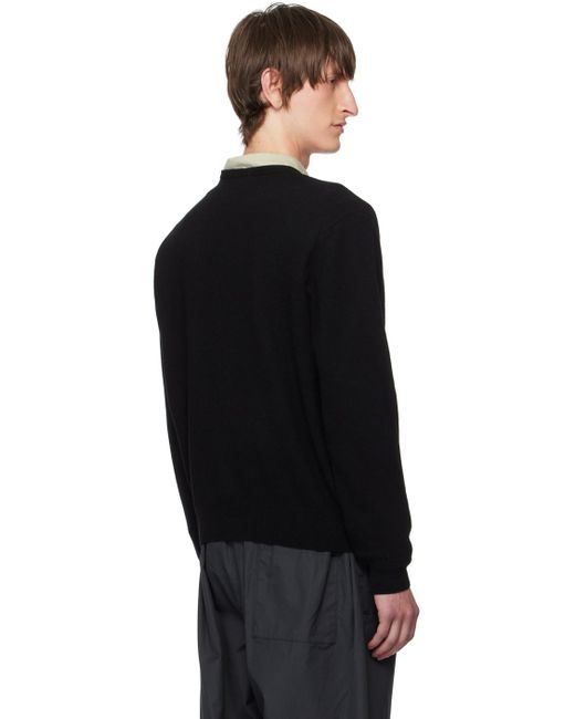 Lemaire Black Deep V-neck Sweater for men