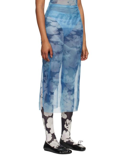 Elliss Blue Graphic Maxi Skirt